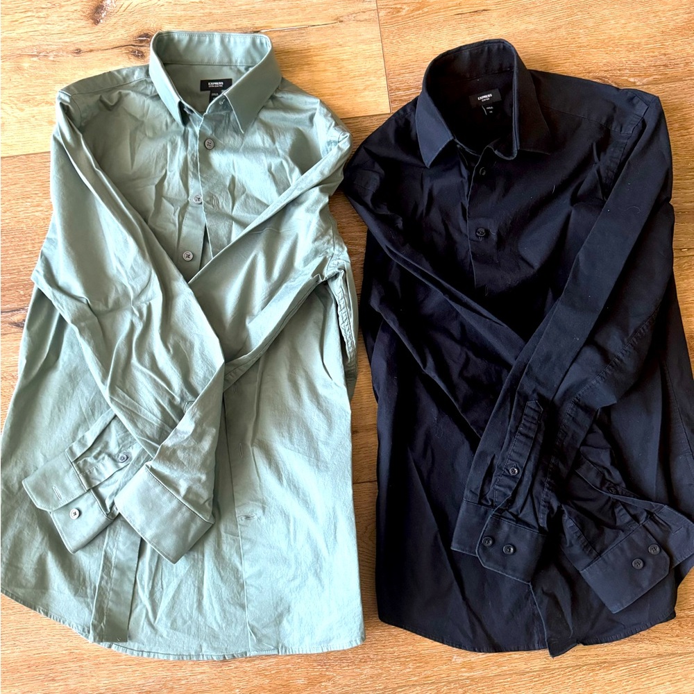 Lot of two Express Men’s Slim Fit dress shirts size XS.